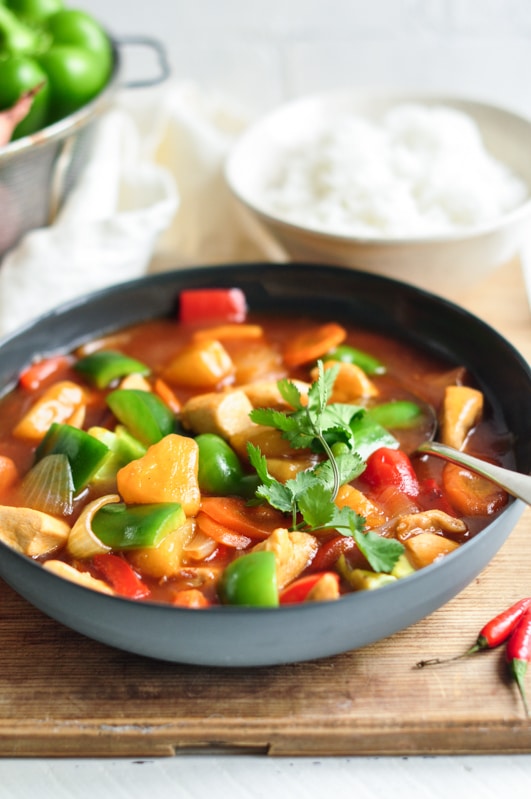 easy sweet sour chicken with coriander
