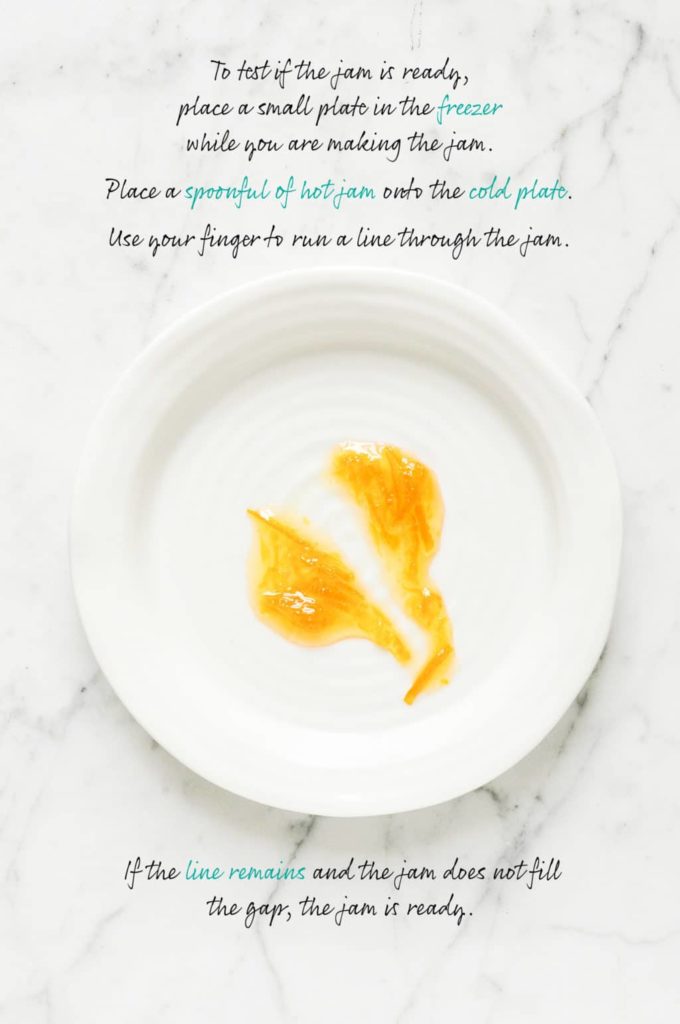 how to make orange marmalade, check if the marmalade is ready with the plate test