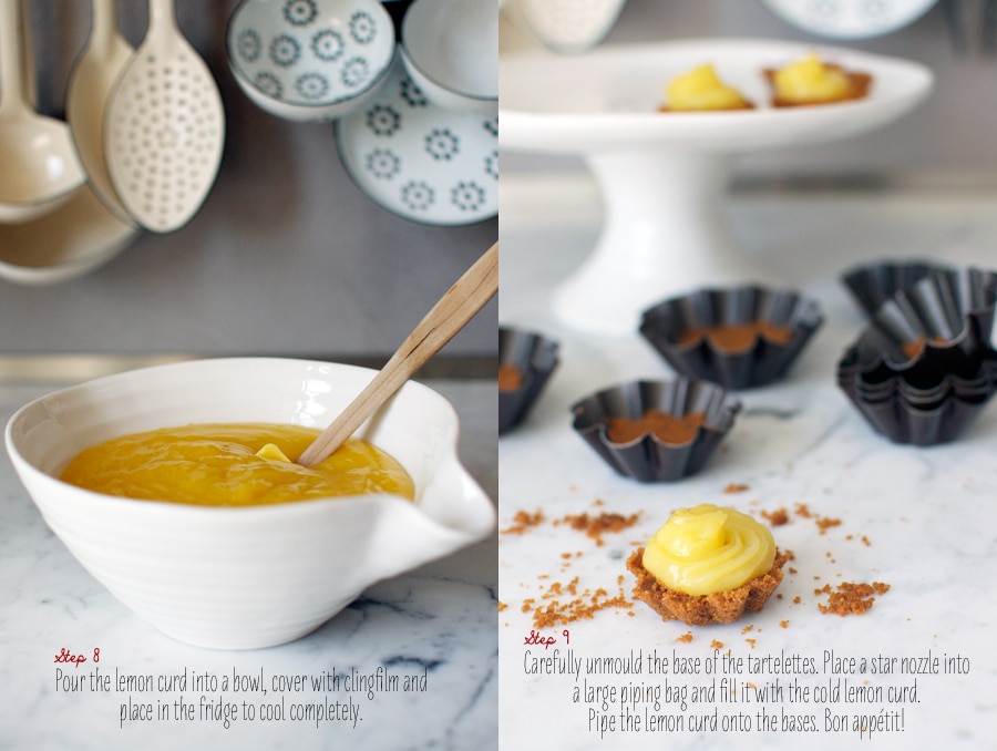 Step-by-step photos for making lemon curd tarts