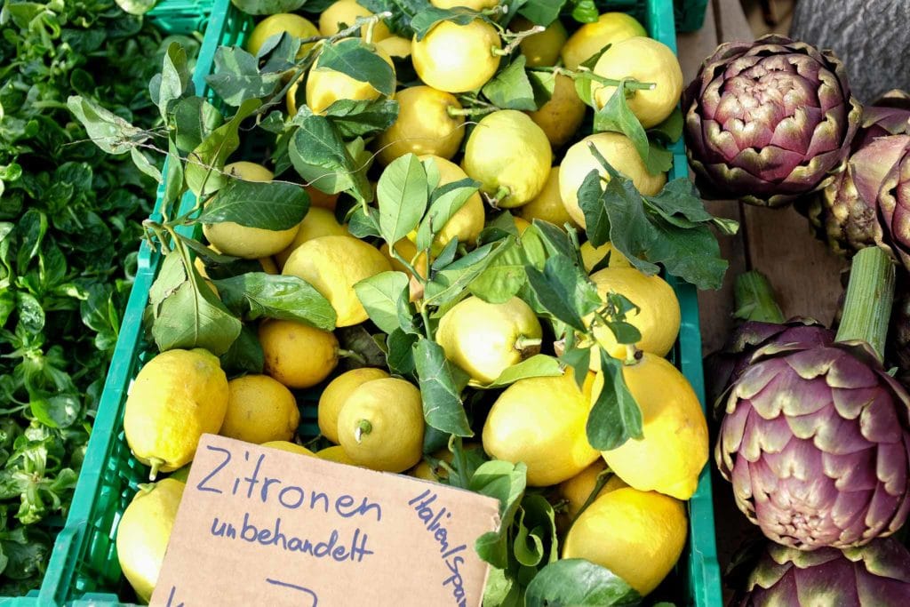 fresh lemons at farmers markets