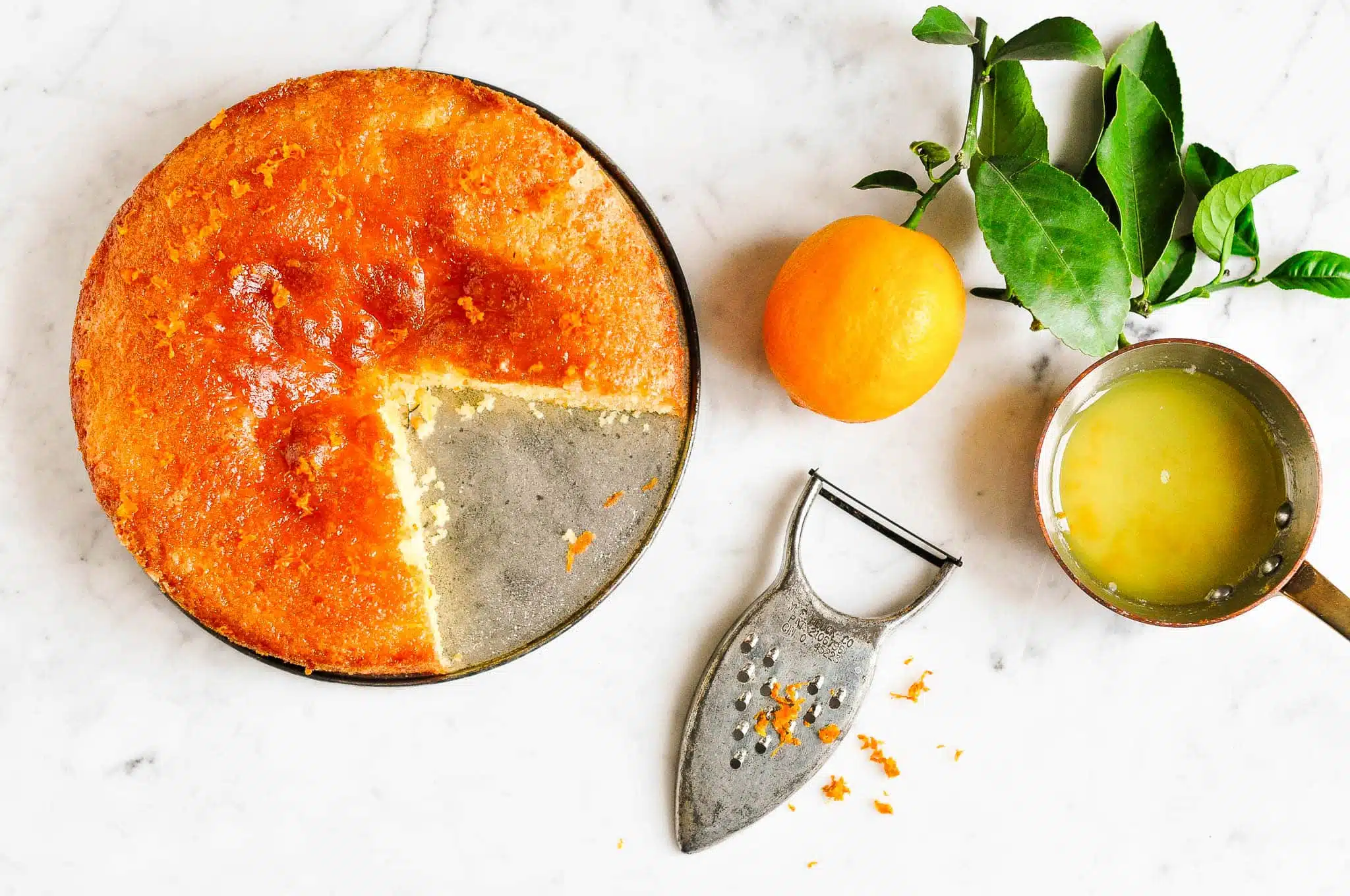 meyer lemon cake with citrus grater
