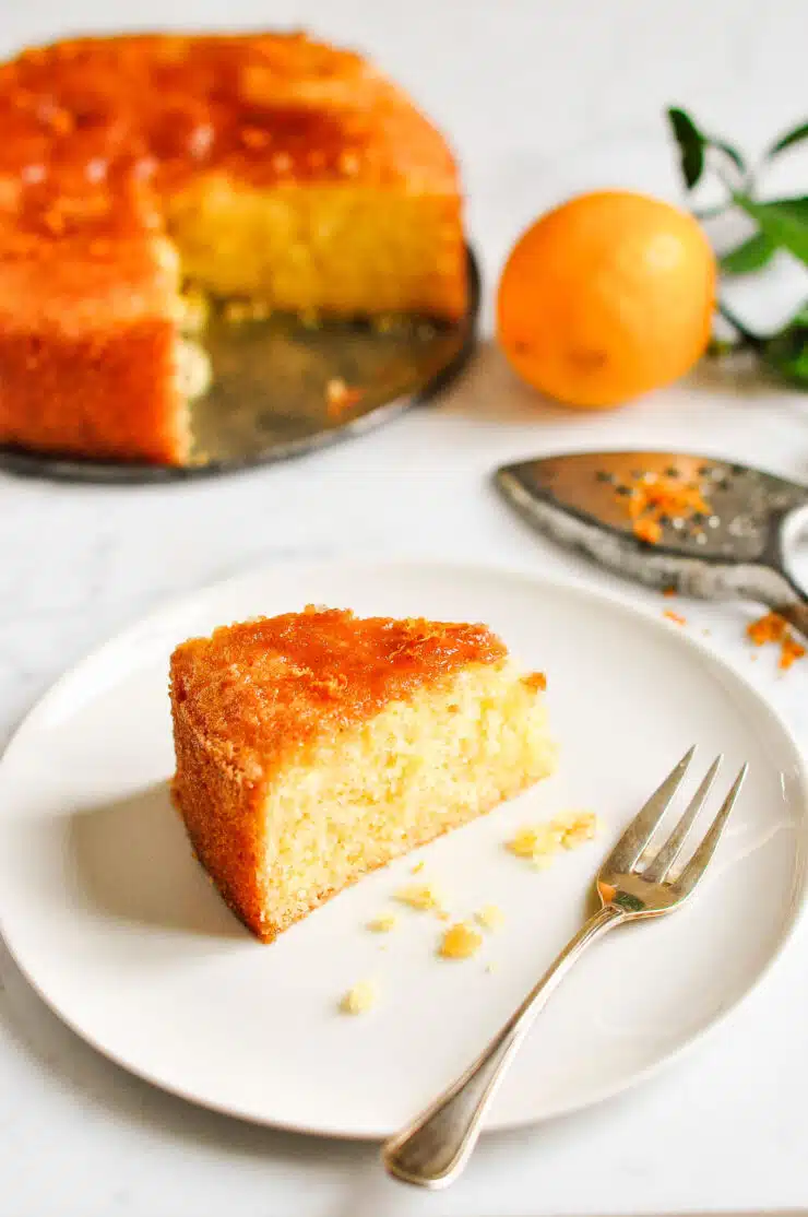 meyer lemon cake on plate