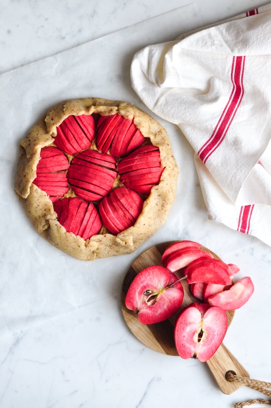 red love apple galette uncooked