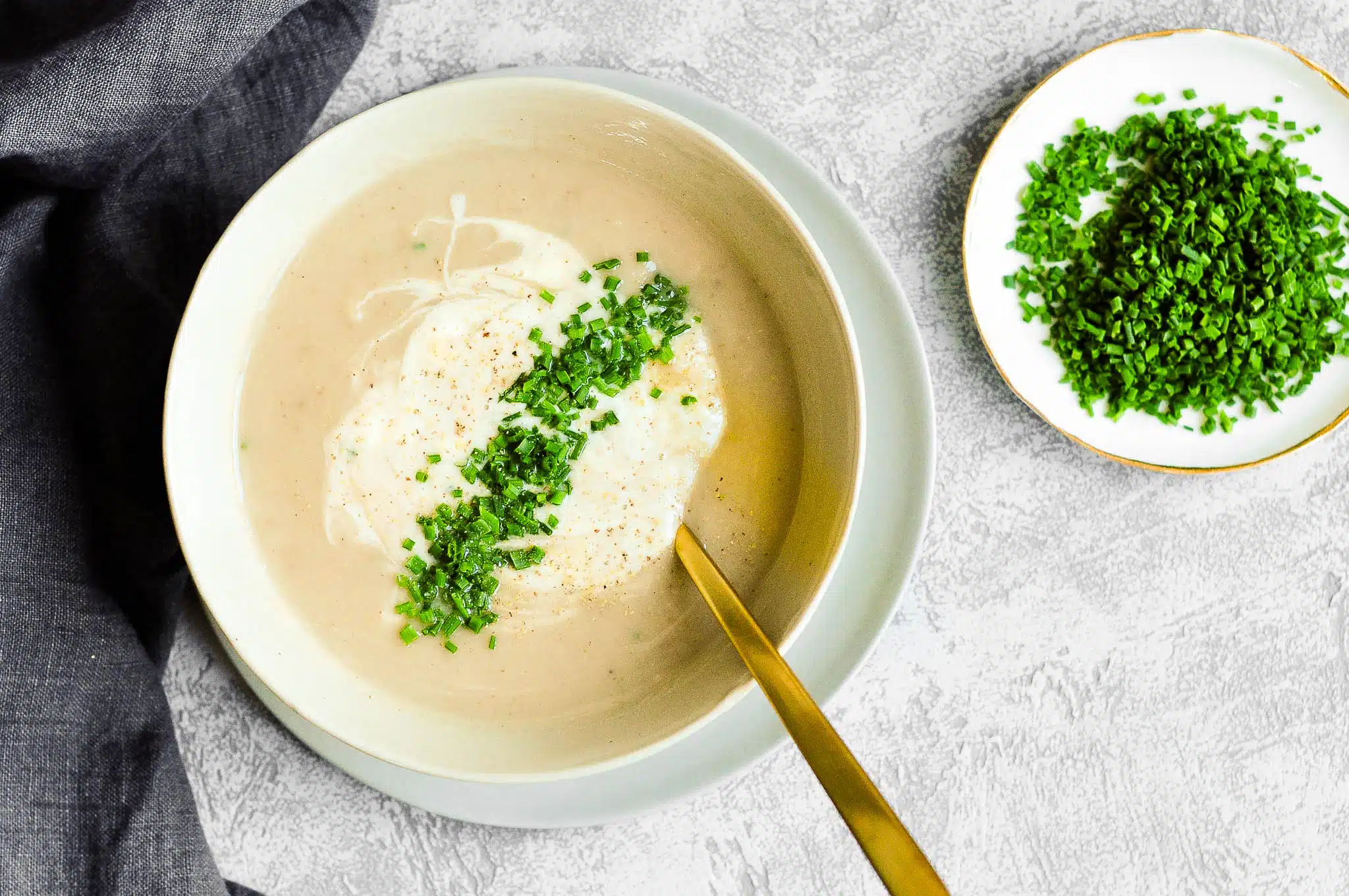 celeriac chestnut soup in bowl