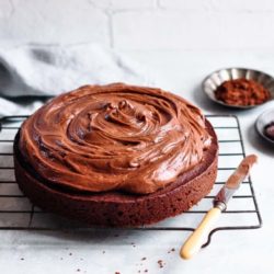easy chocolate cake recipe on cake wire rack
