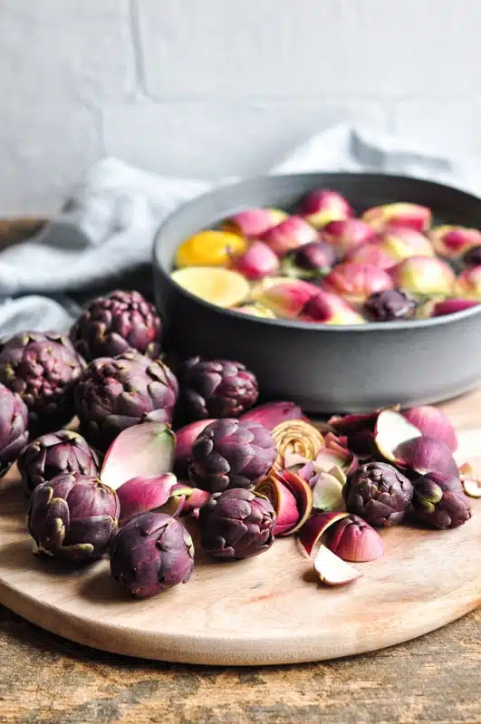 purple baby artichokes