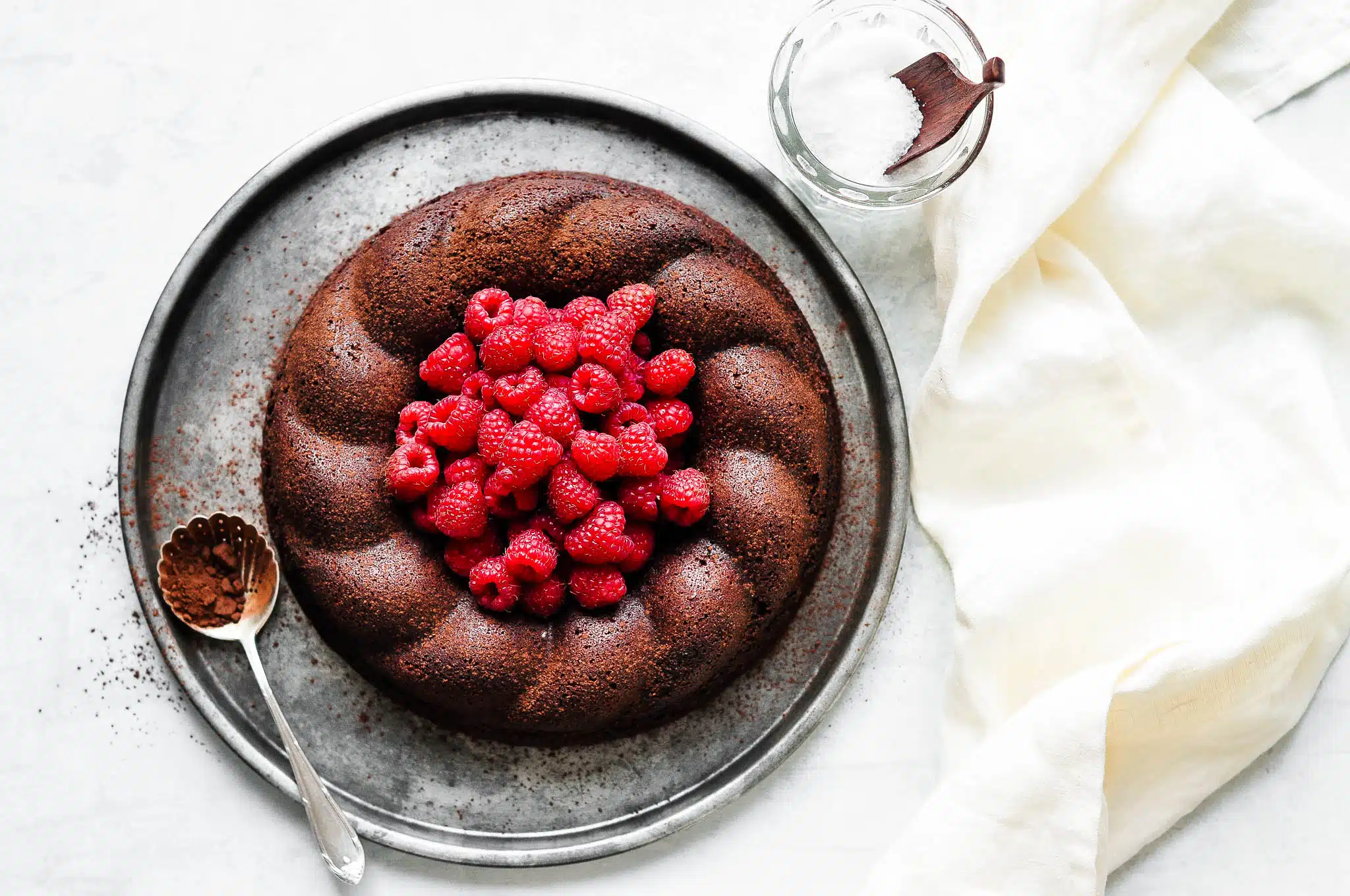 salted butter chocolate cake with rapsberries