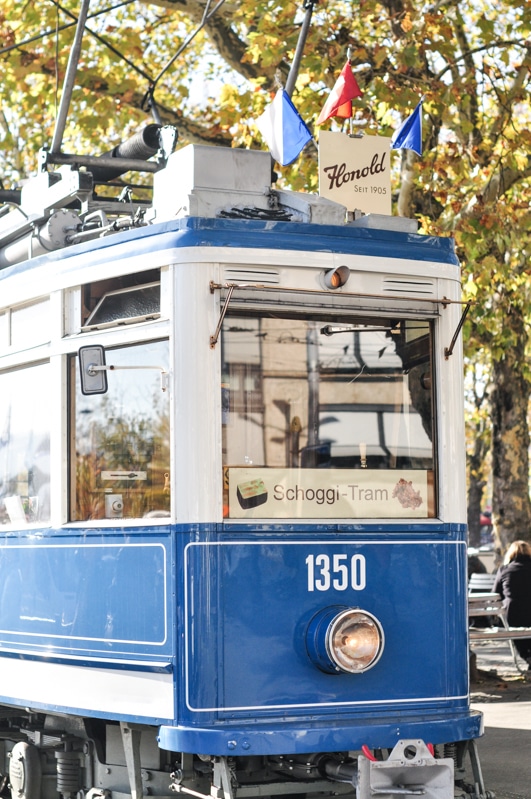 front view of honold schoggi tram