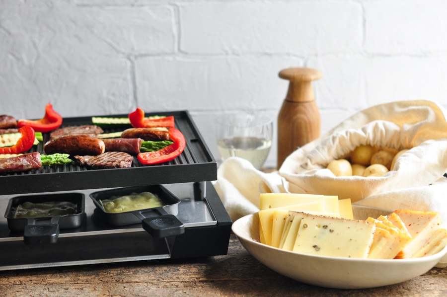 raclette grill with raclette cheese