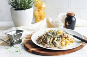beef stroganoff with pasta
