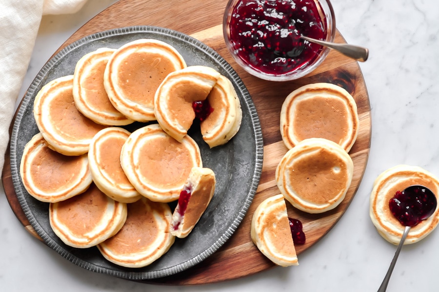 jam-filled pikelets