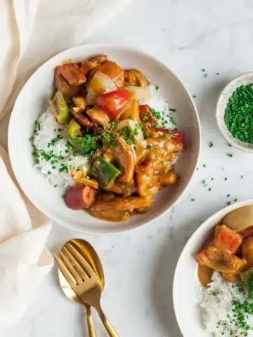 satay chicken stir fry with rice