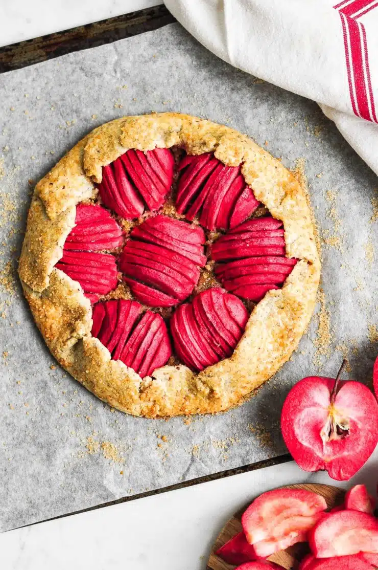 apple galette with sliced apples