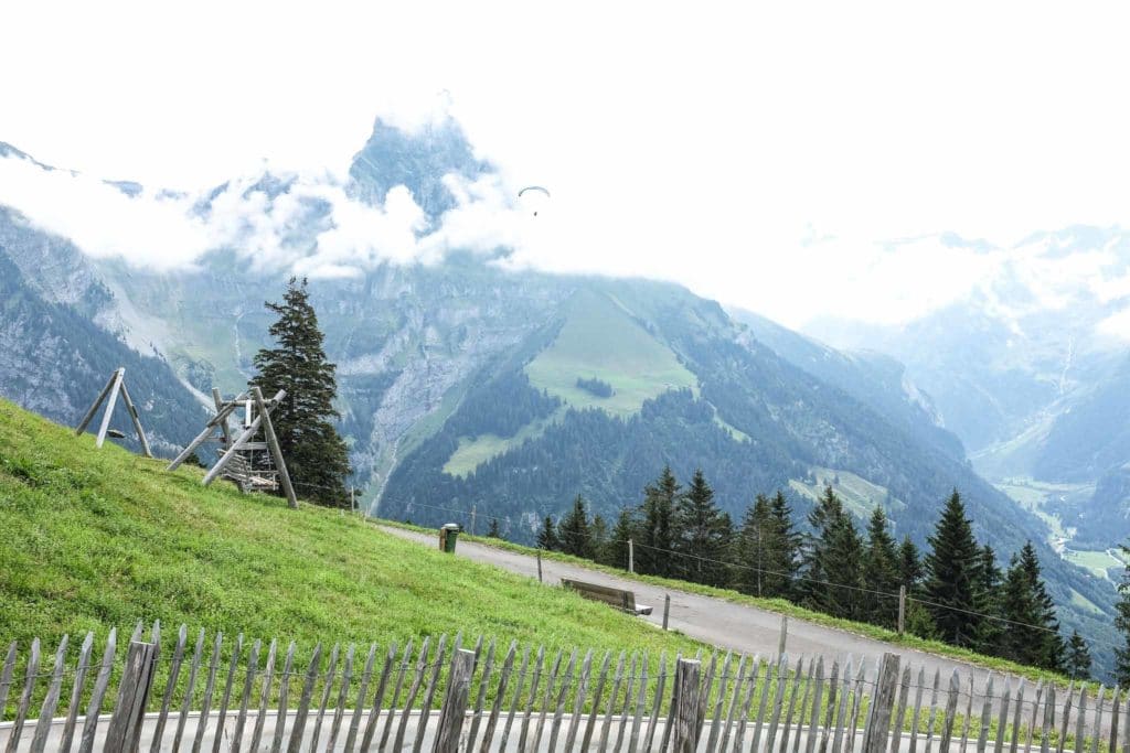 mountain views from the playground at brunni engelberg