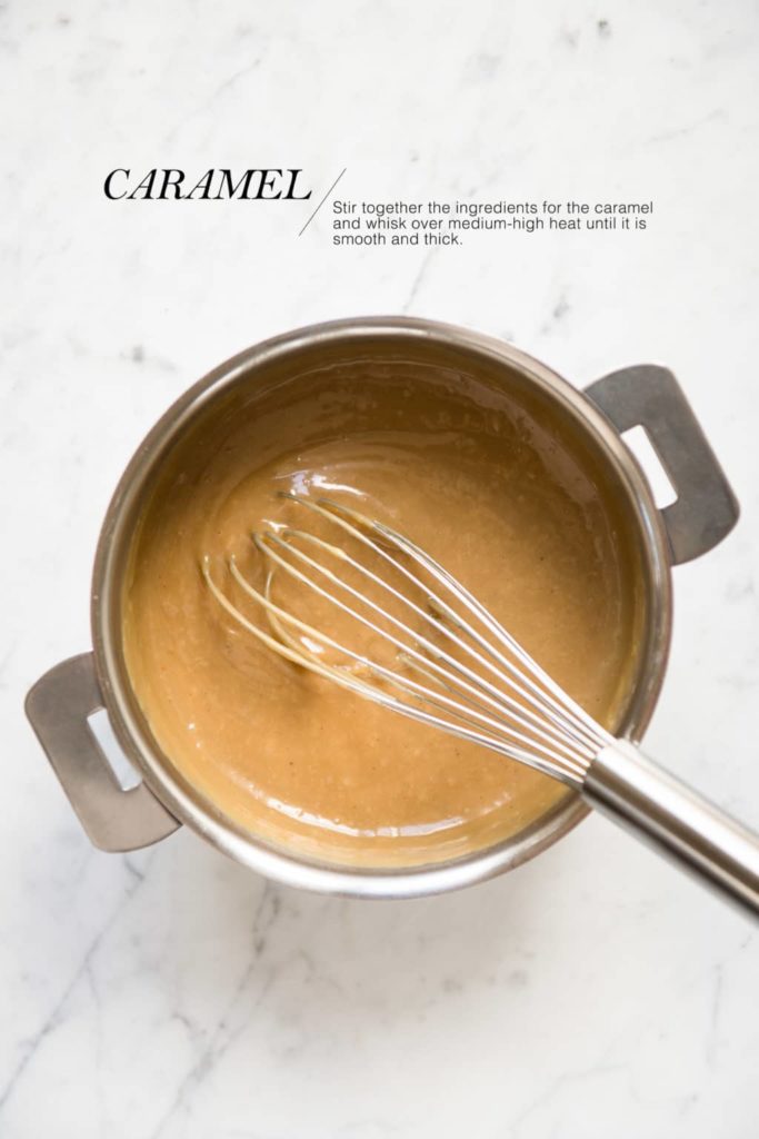 caramel in saucepan with metal whisk