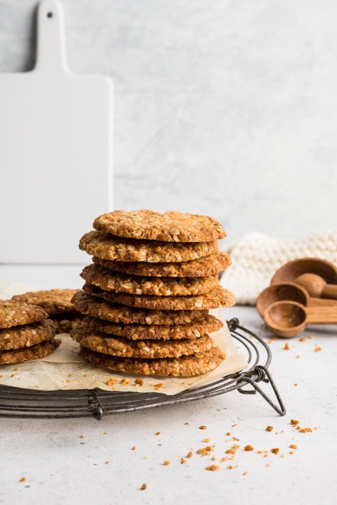 anzac biscuits on cooling rack