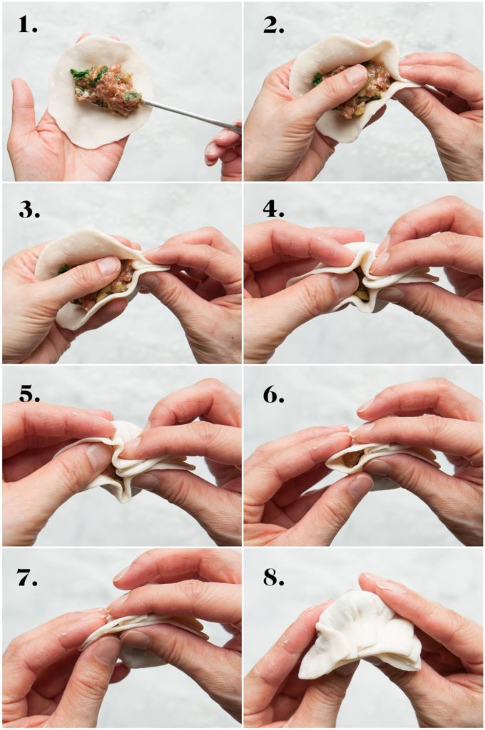 how to shape dumplings or potstickers