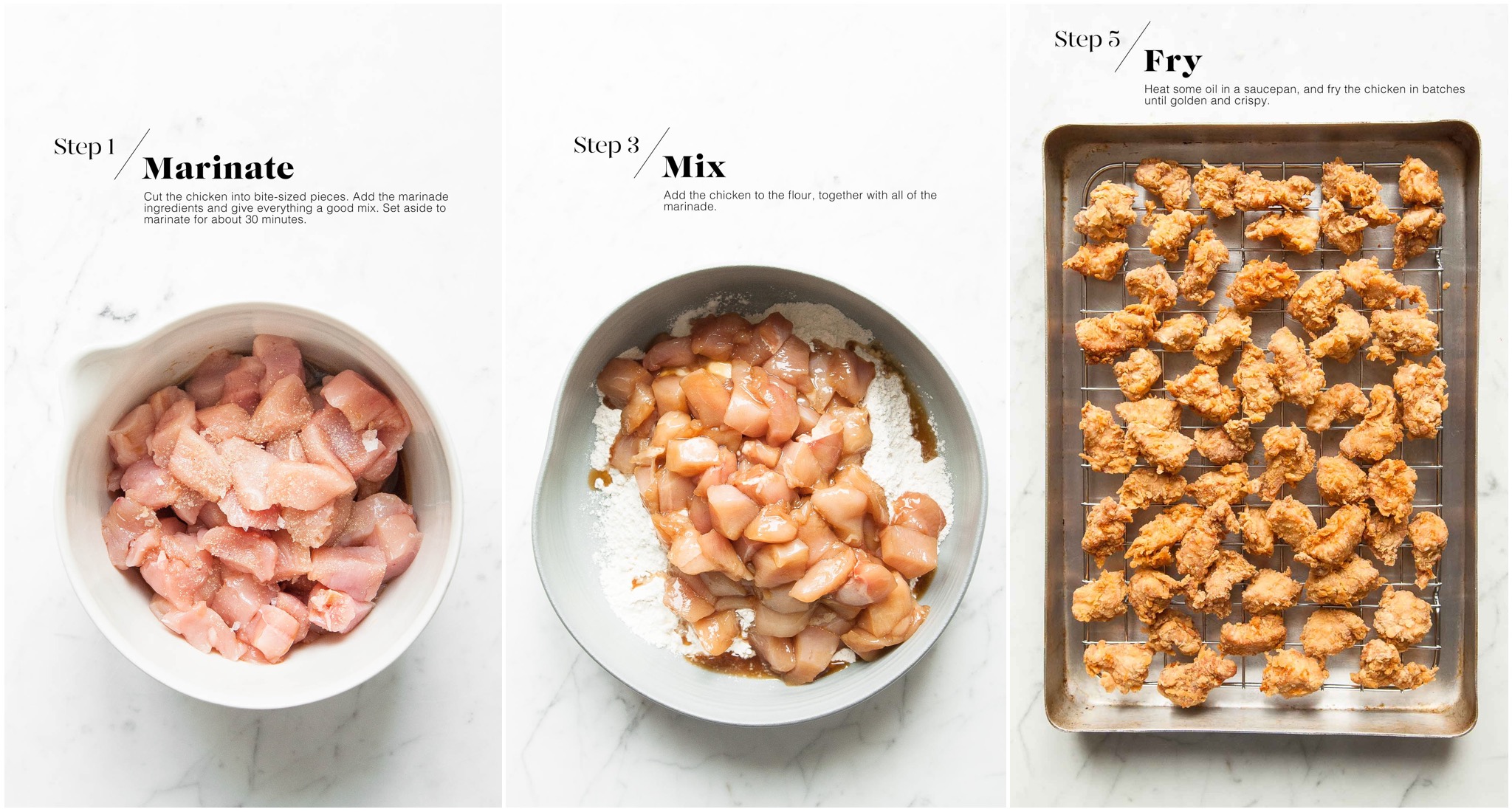 step by step photos for homemade fried chicken