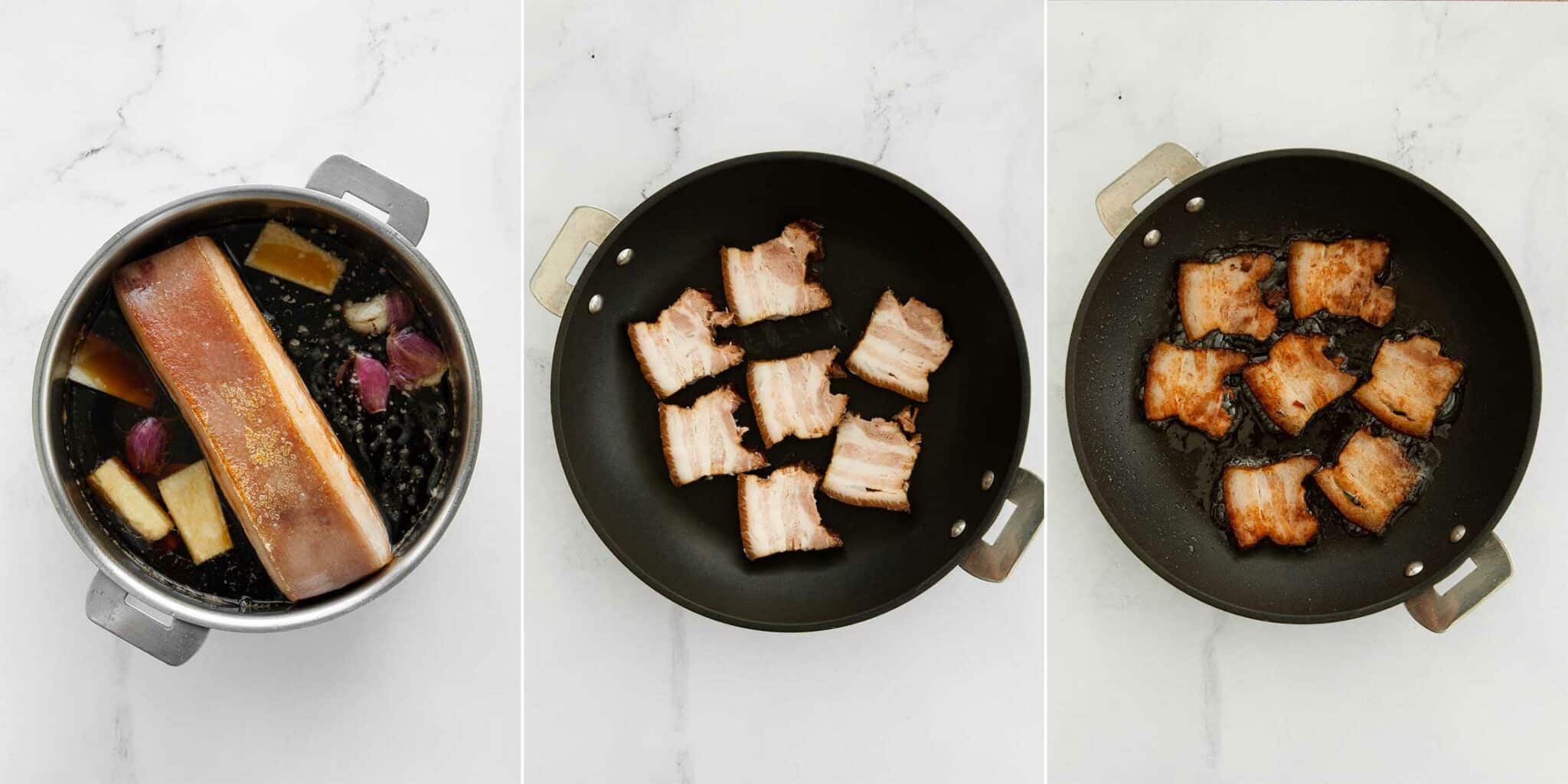 step by step photos for making chashu pork