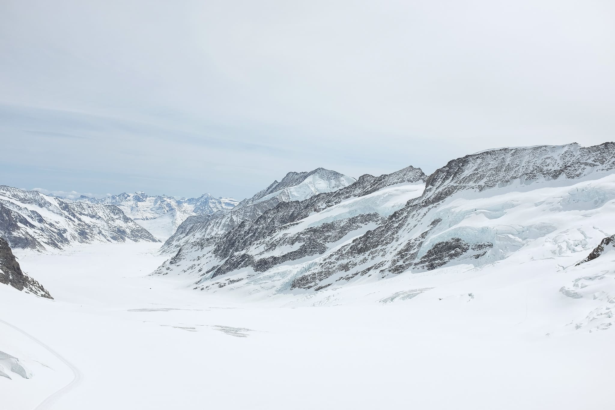 view of the Aletsch Glacier from the Jungfraujoch