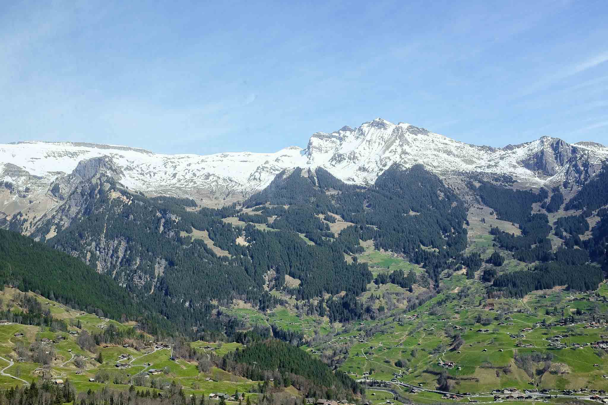 view of Grindelwald in April