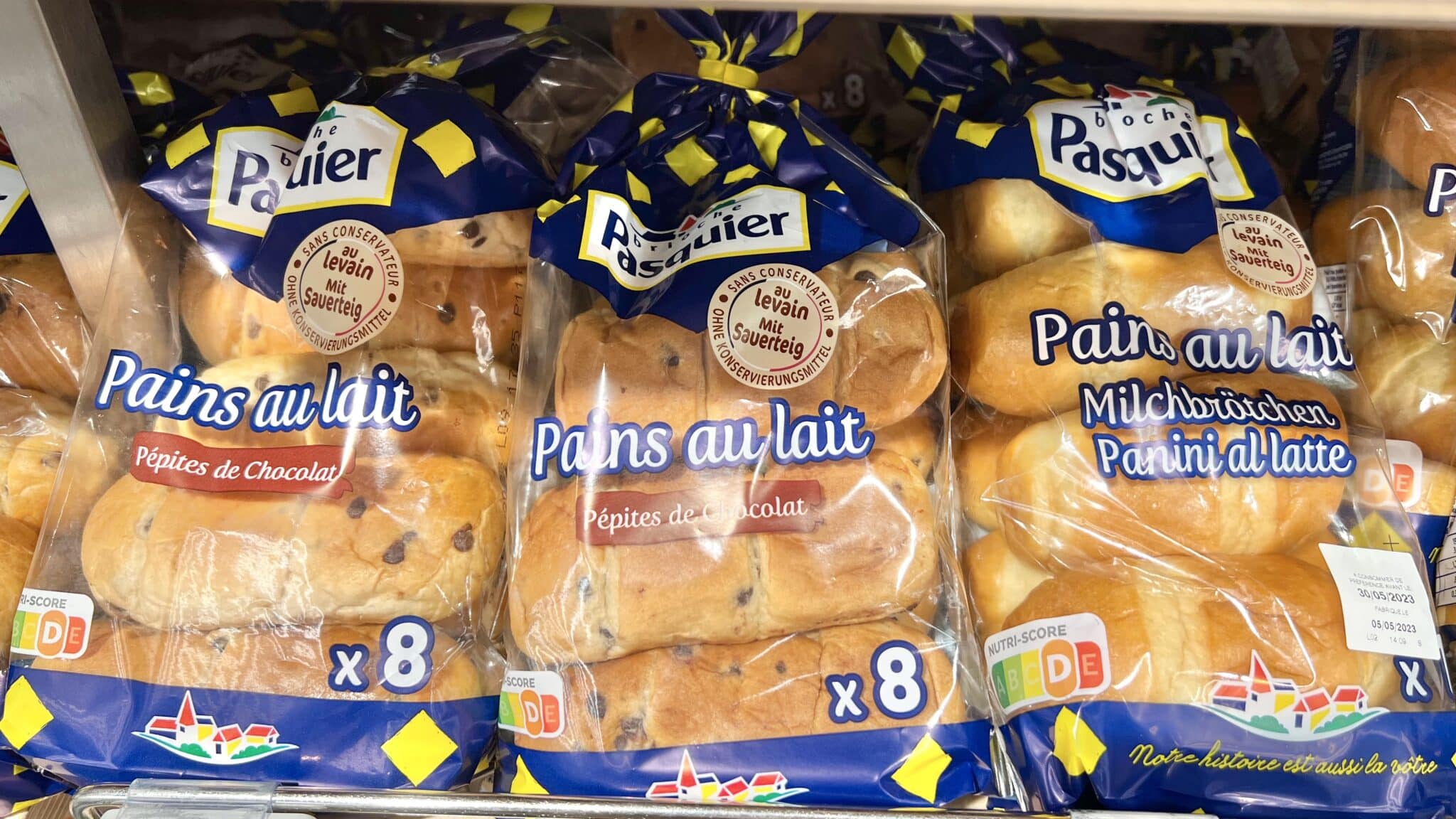 pains au lait at the supermarket