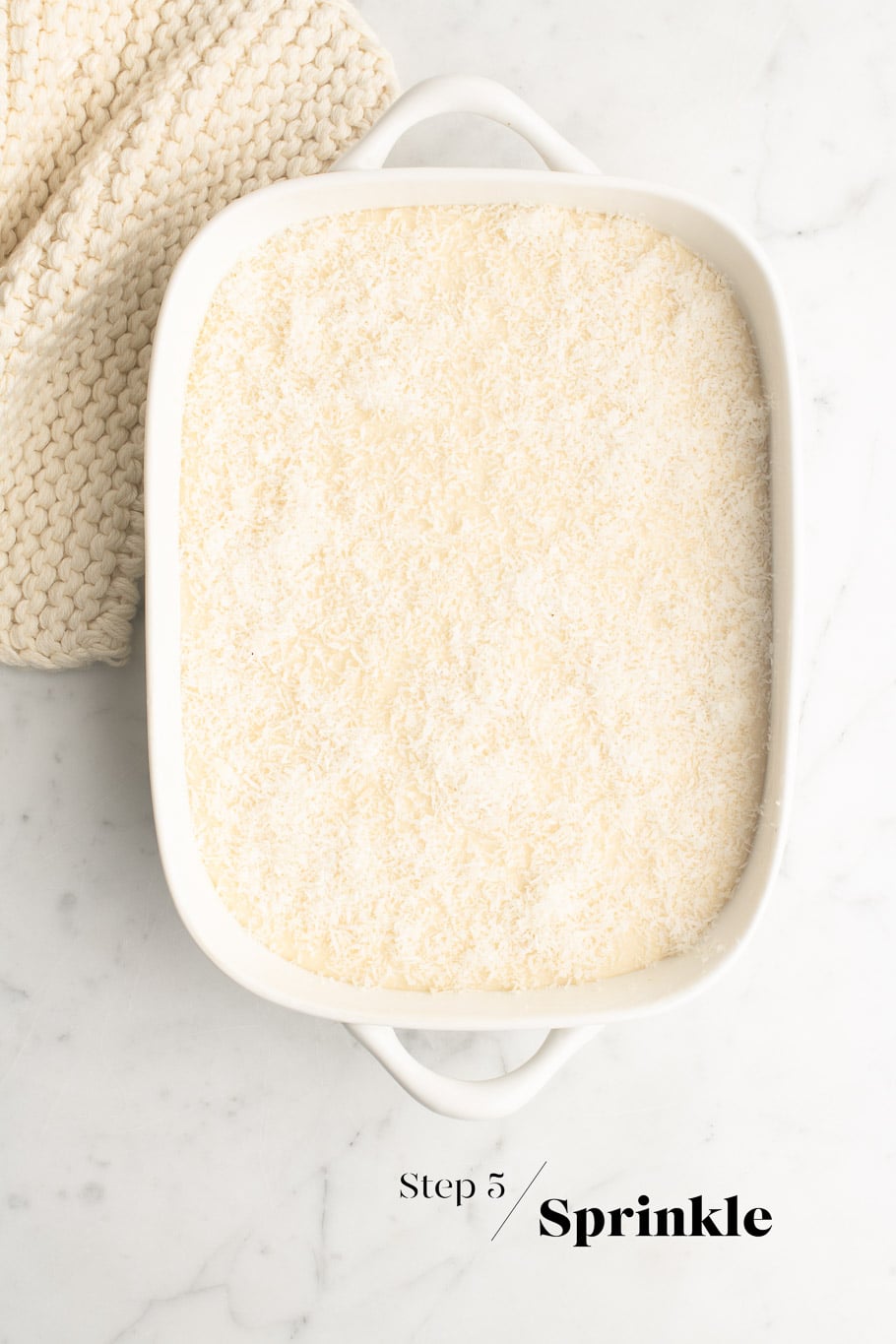 butter mochi cake before going in the oven
