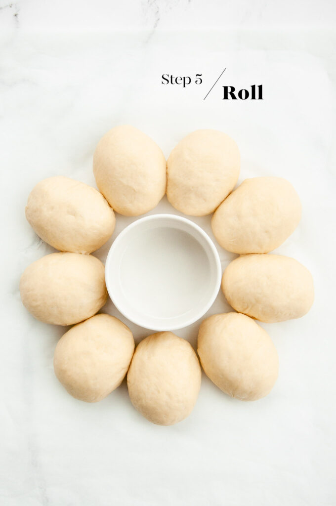 bread rolls before proofing