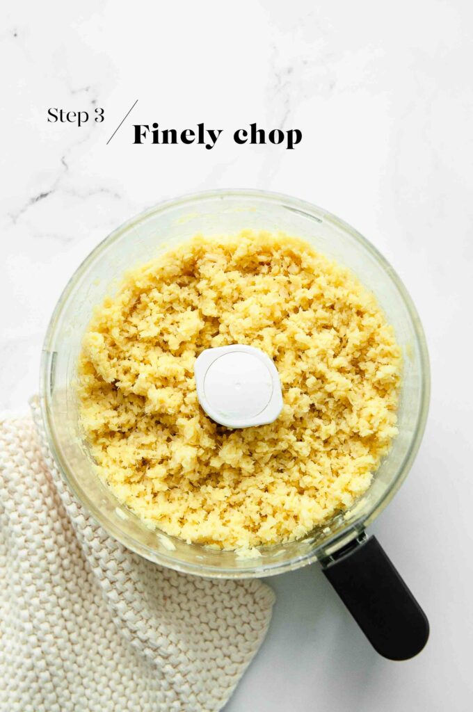 finely chopped ginger in food processor