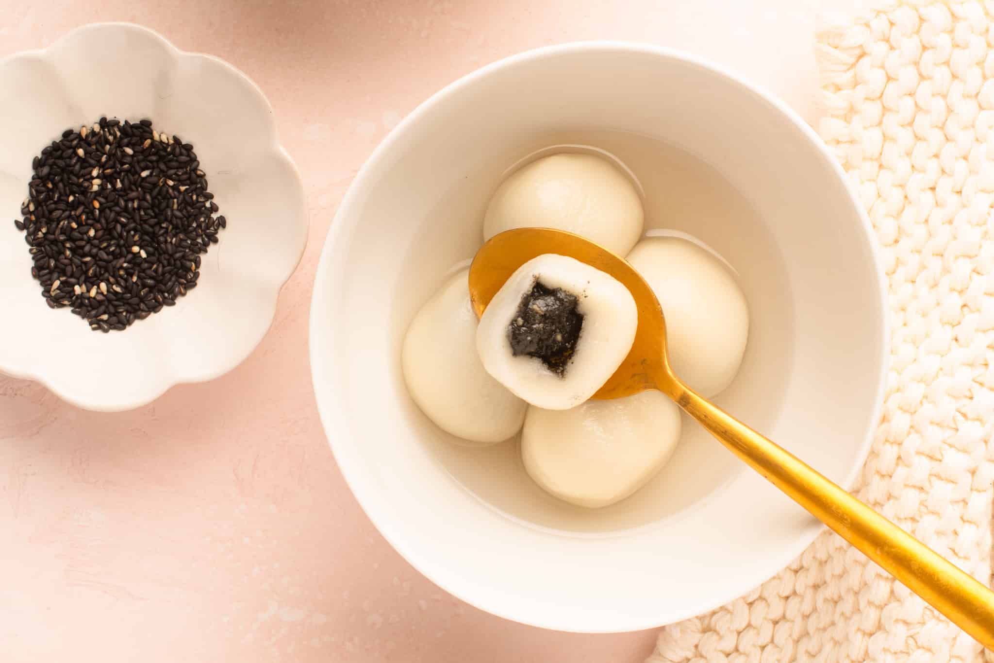 Tang Yuan with Black Sesame (Glutinous Rice Balls) – Eat, Little Bird