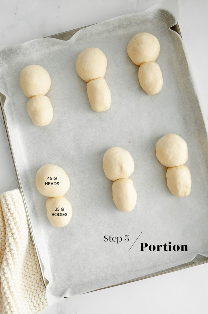 brioche dough on baking tray