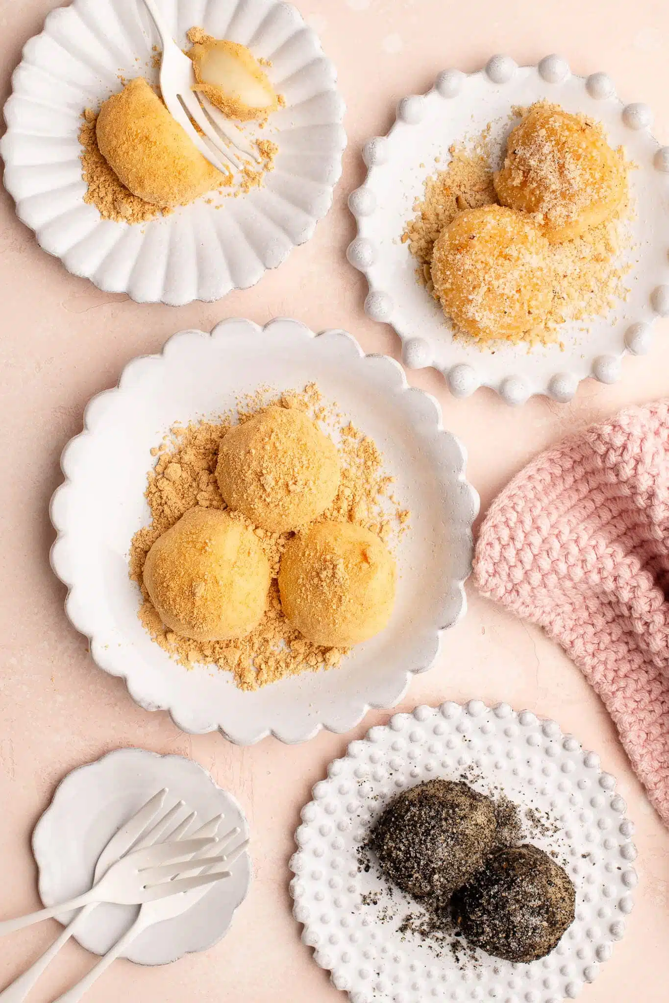 homemade mochi on plates