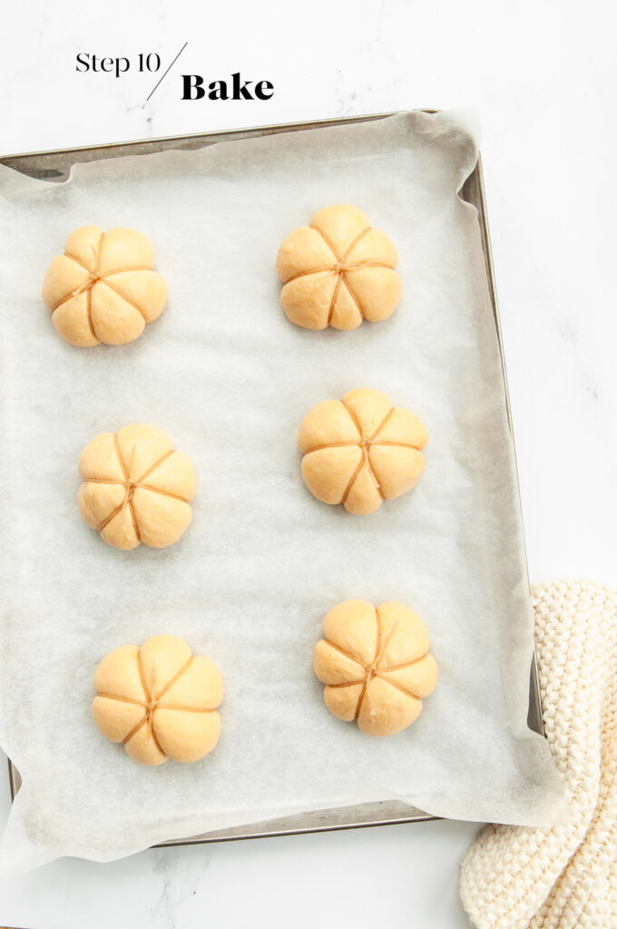 pumpkin bread rolls before baking
