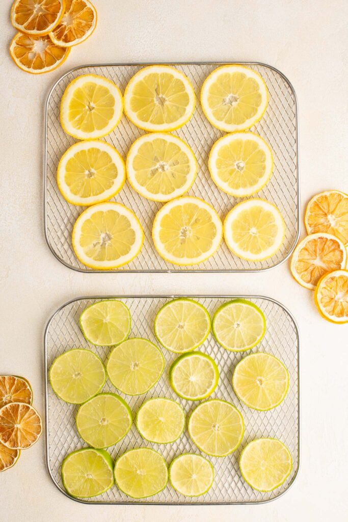 sliced citrus slices on wire racks