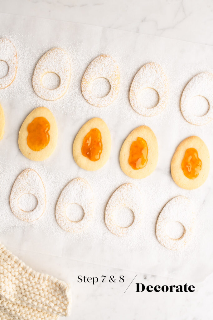 decorating easter linzer cookies