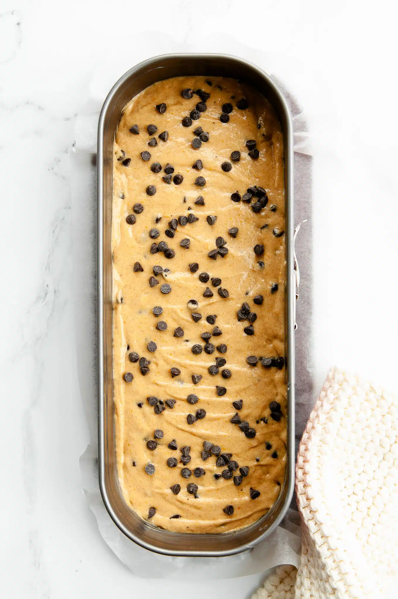 baking a cake in a springform loaf pan