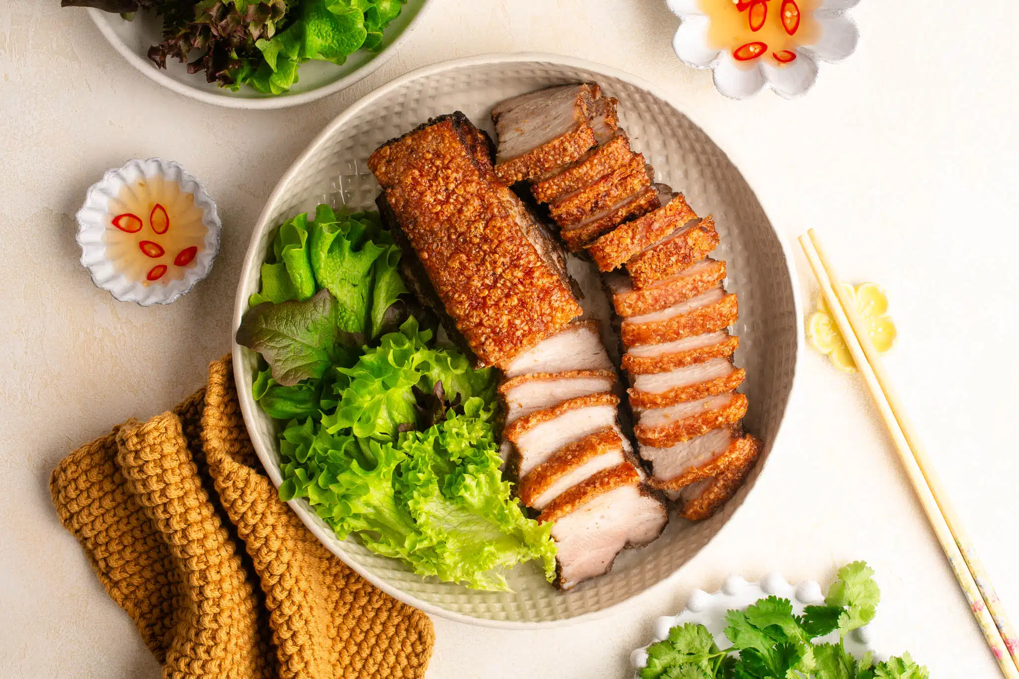 crispy pork belly sliced