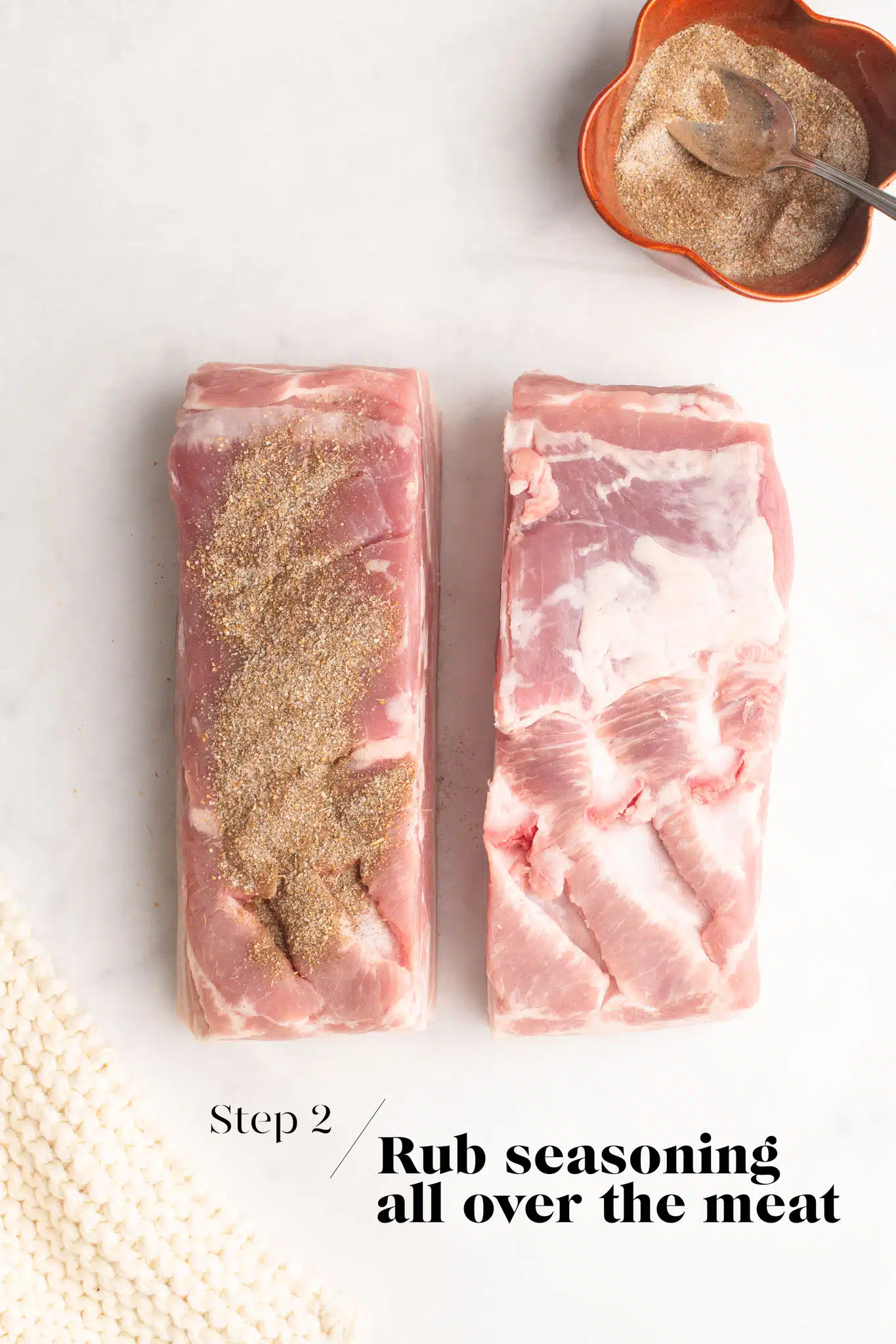 seasoning pork belly for crispy pork belly