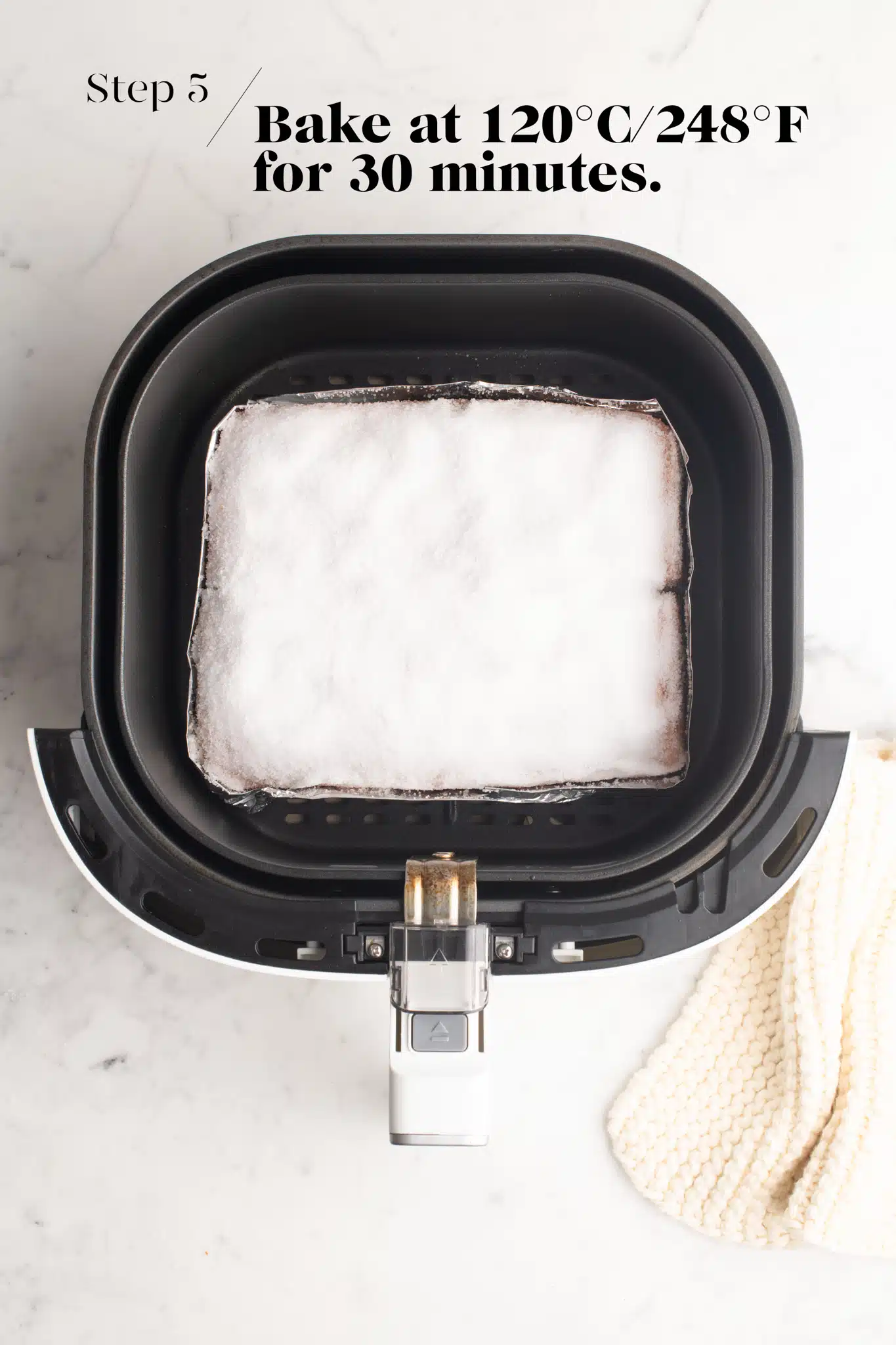 cooking pork belly in a salt bake in the air fryer for crispy pork belly