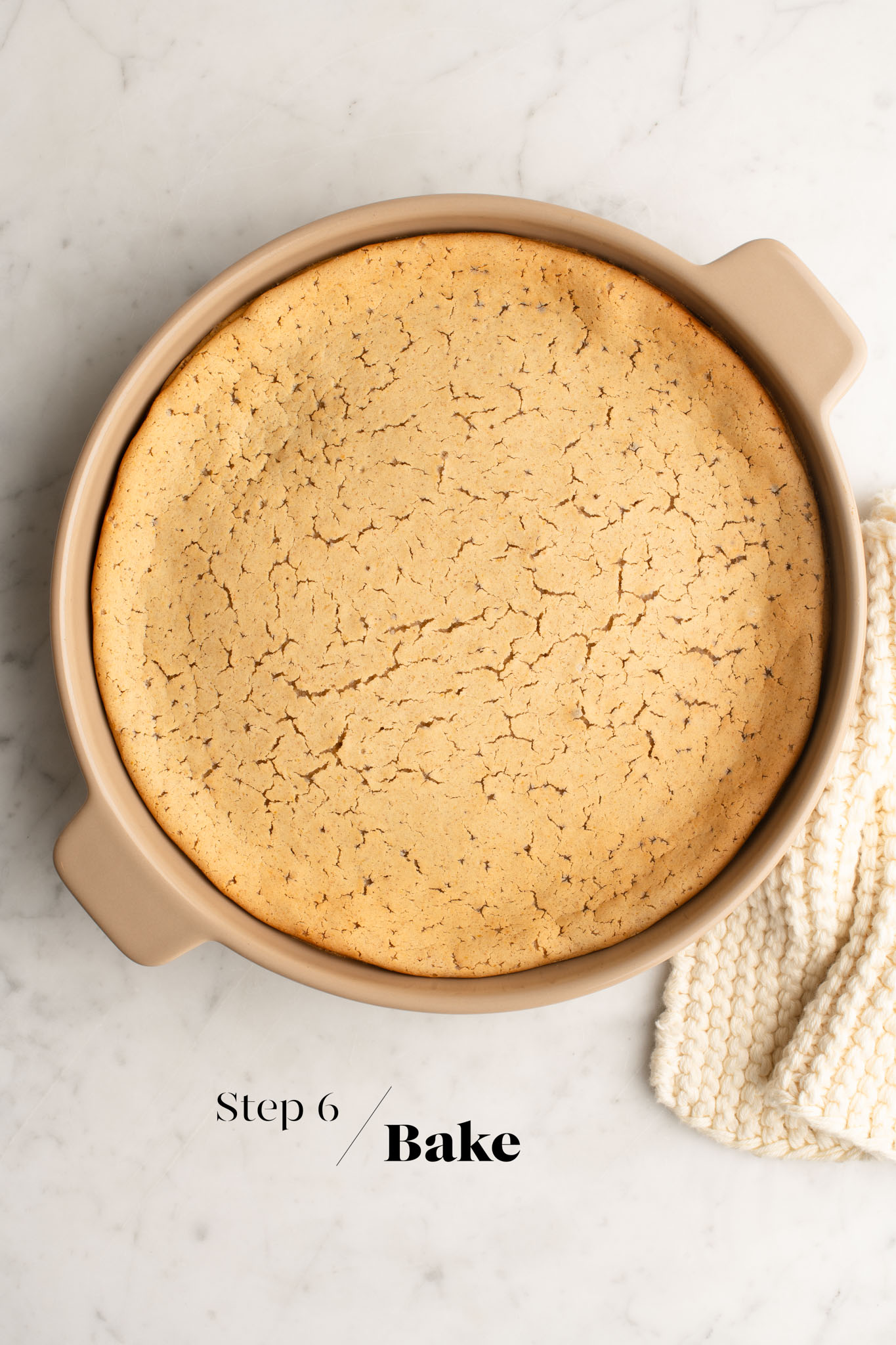 baked mochi cake right from the oven