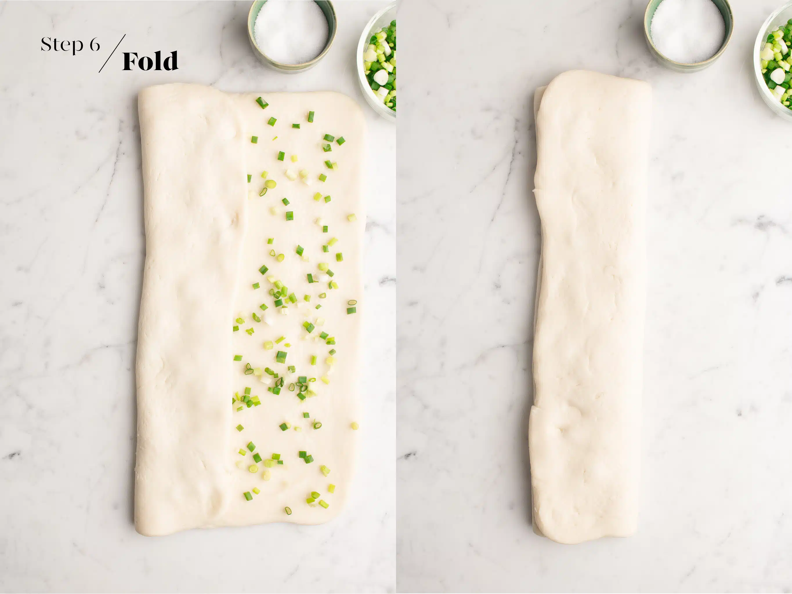 making spring onion flower buns