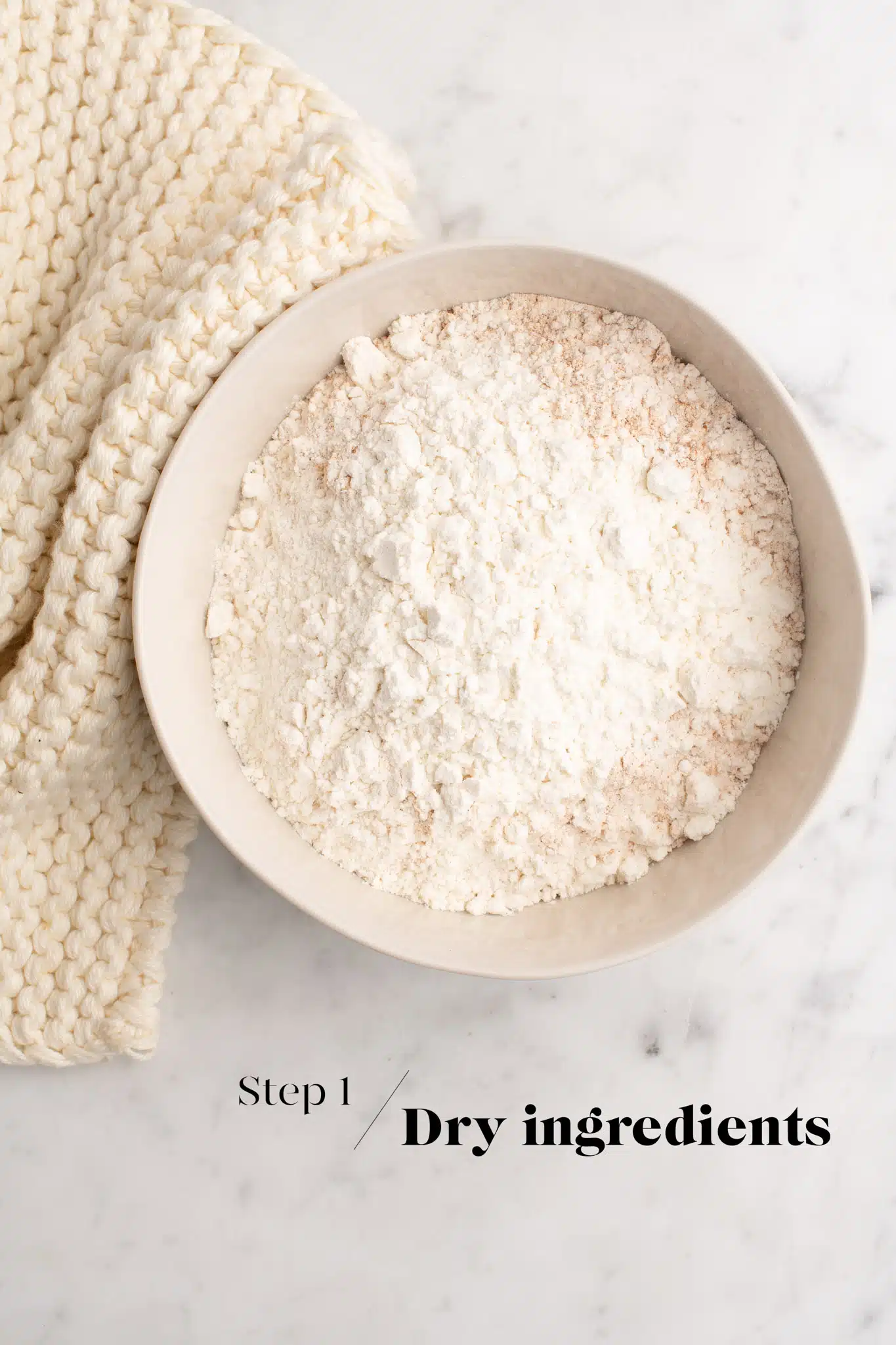 dry ingredients for banana bread in bowl